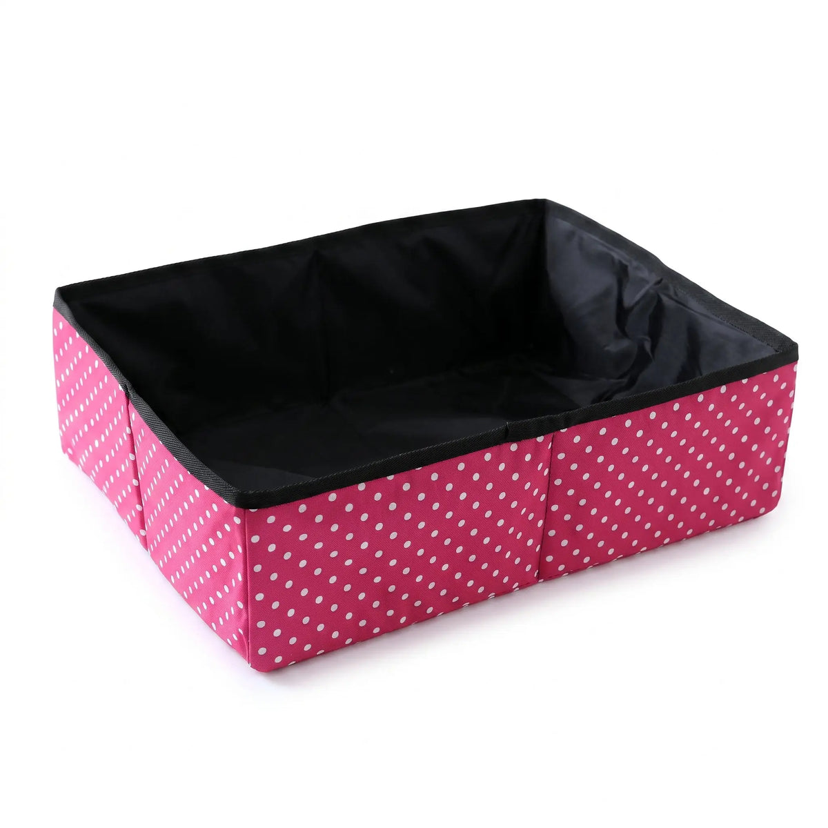 Bac à litière étanche et pliable avec motifs à pois pour chat Pour toi Mon chat