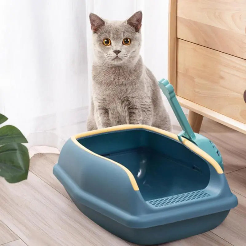 Bac à litière semi-fermé anti-éclaboussures pour chat Pour toi Mon chat