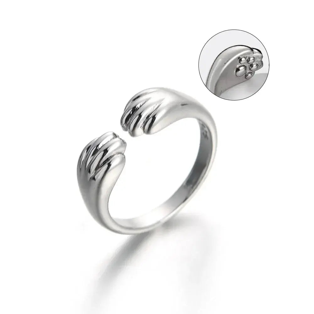 Bague Chat Ouverte et Réglable pour Femme