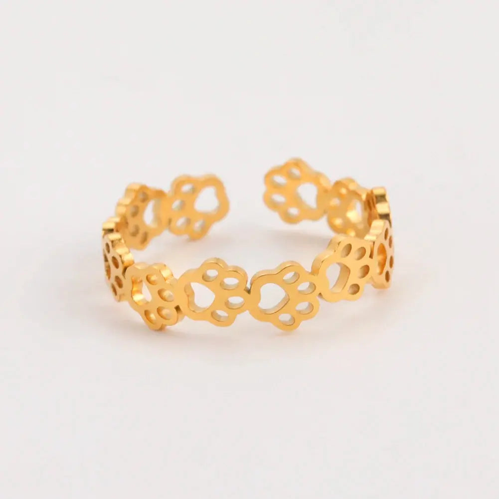 Bague Chat avec des Petites Pattes Dorées