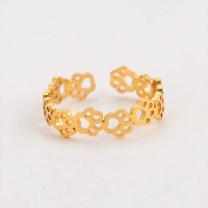 Bague Chat avec des Petites Pattes Dorées Pour toi Mon chat