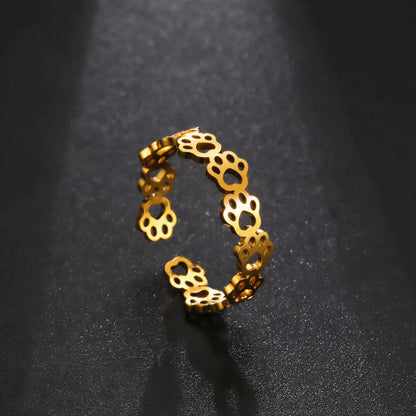Bague Chat avec des Petites Pattes Dorées Pour toi Mon chat
