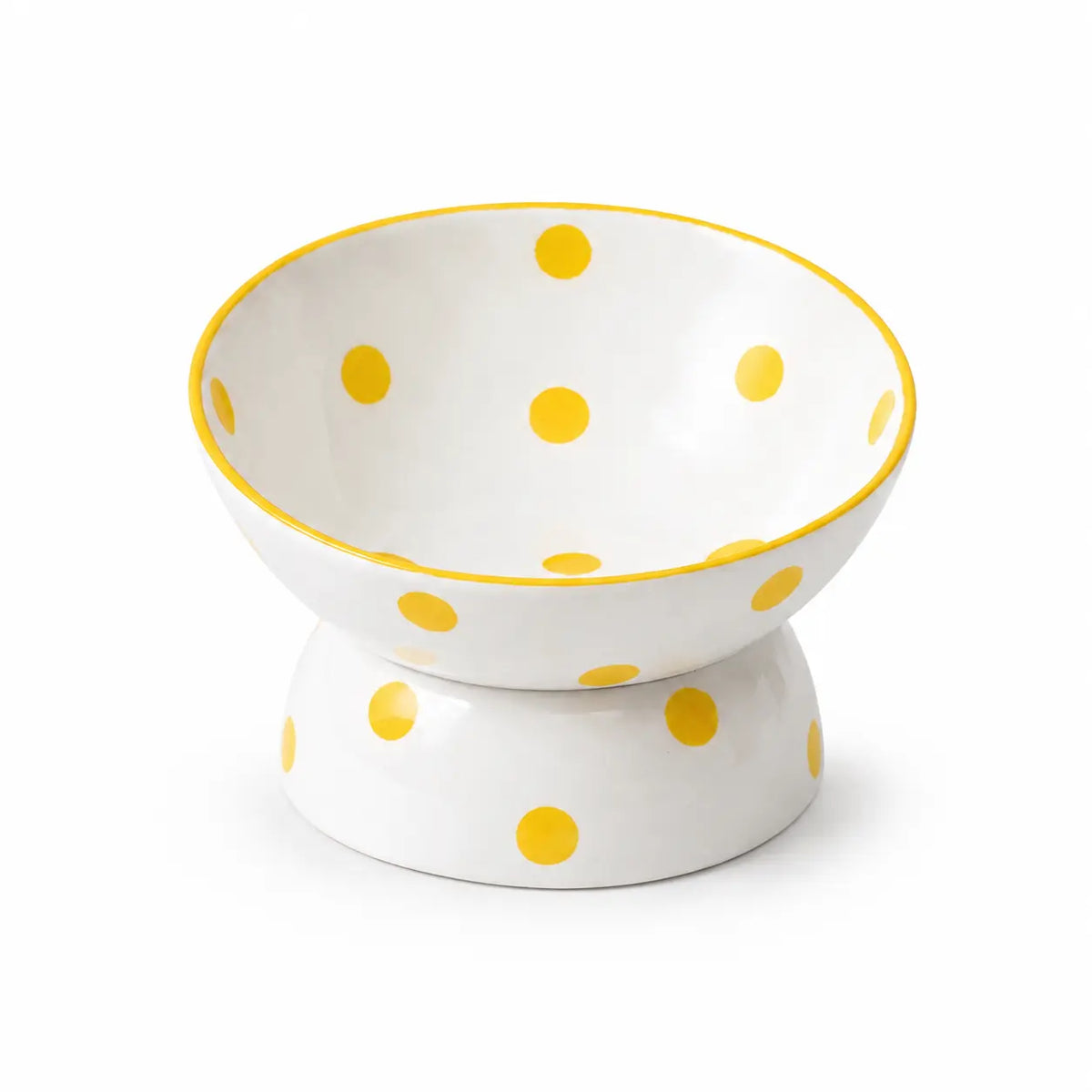 Bol en céramique à pois surélevé pour chat Pour toi Mon chat