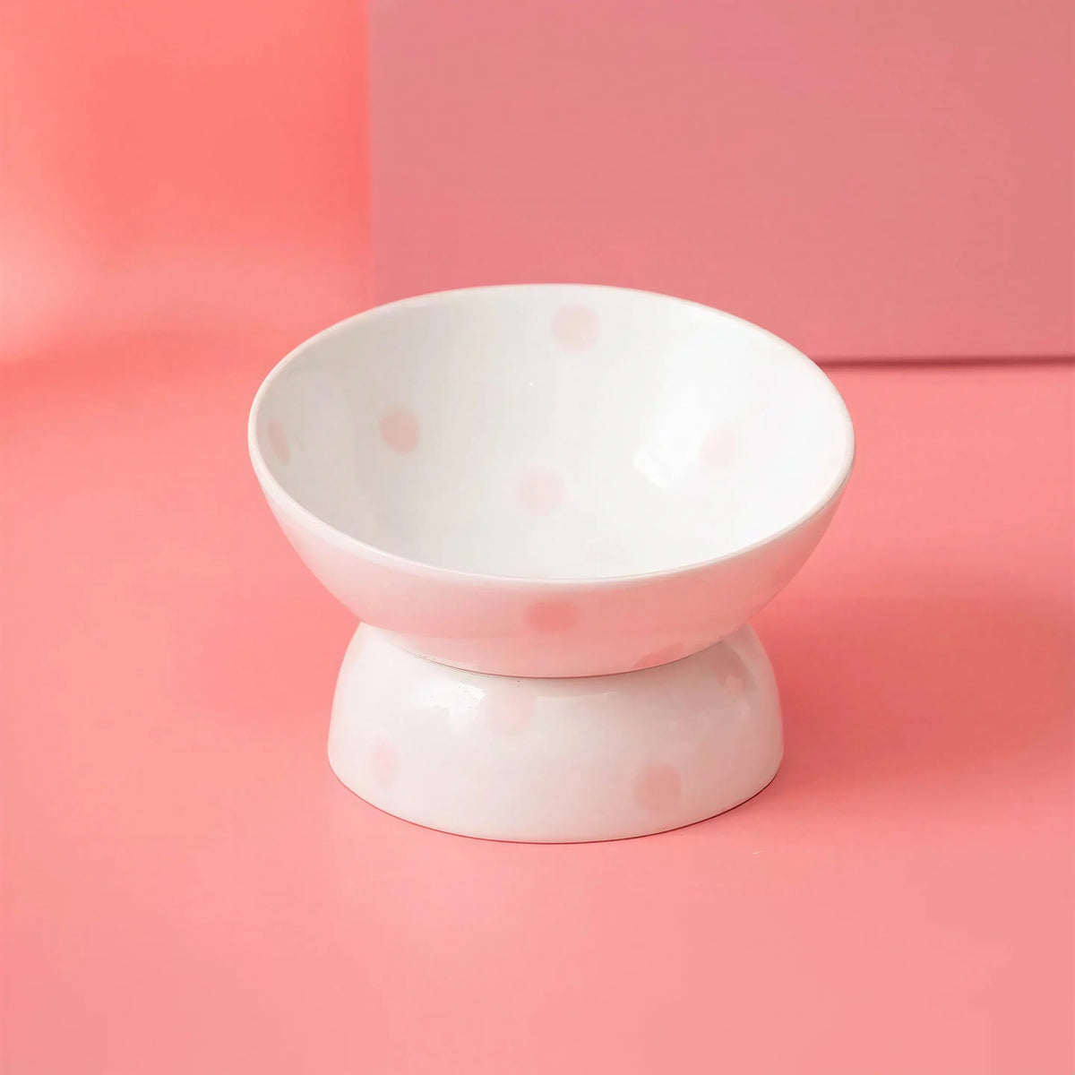 Bol en céramique à pois surélevé pour chat Pour toi Mon chat