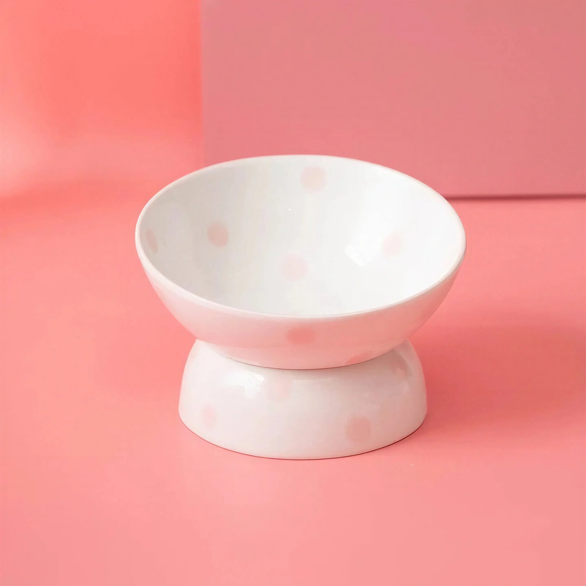 Bol en céramique à pois surélevé pour chat Pour toi Mon chat