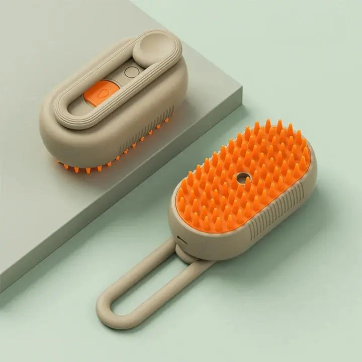 Brosse Chat Poil Long à Vapeur et Massante