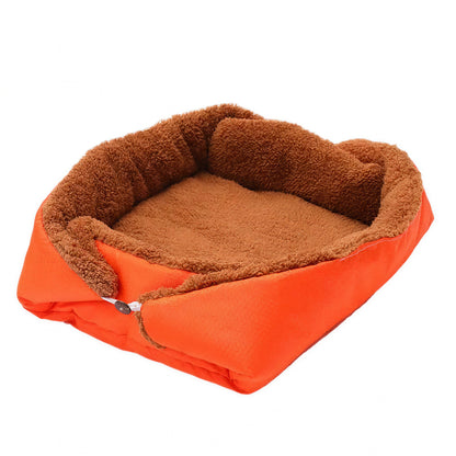 Lit long en peluche pour chat - Rouge
