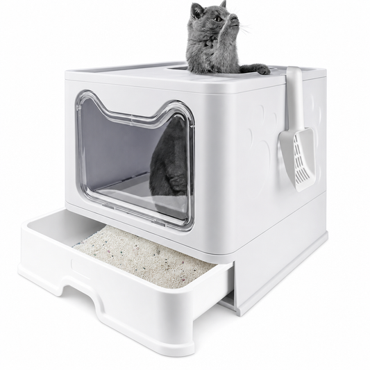 Bac à litière pour chat avec couvercle pliable Pour toi Mon chat
