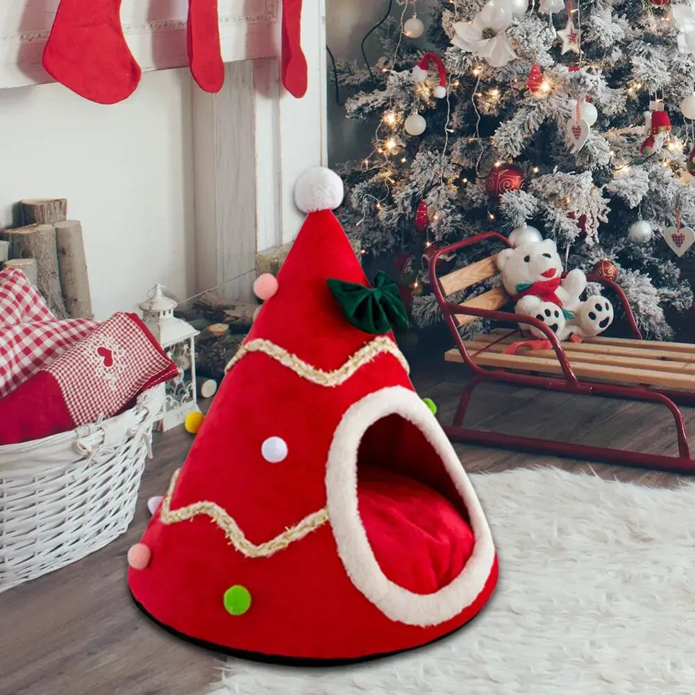 Cabane Pour Chat En Forme De Sapin De Noël Pour toi Mon chat