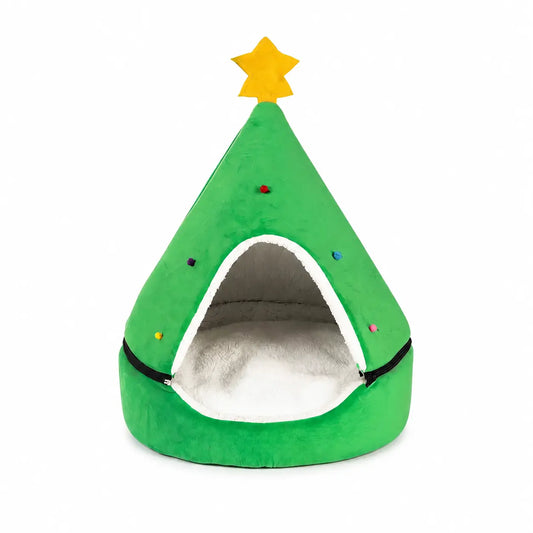 Cabane Pour Chat Sapin De Noel Vert Avec Étoile Jaune Pour toi Mon chat