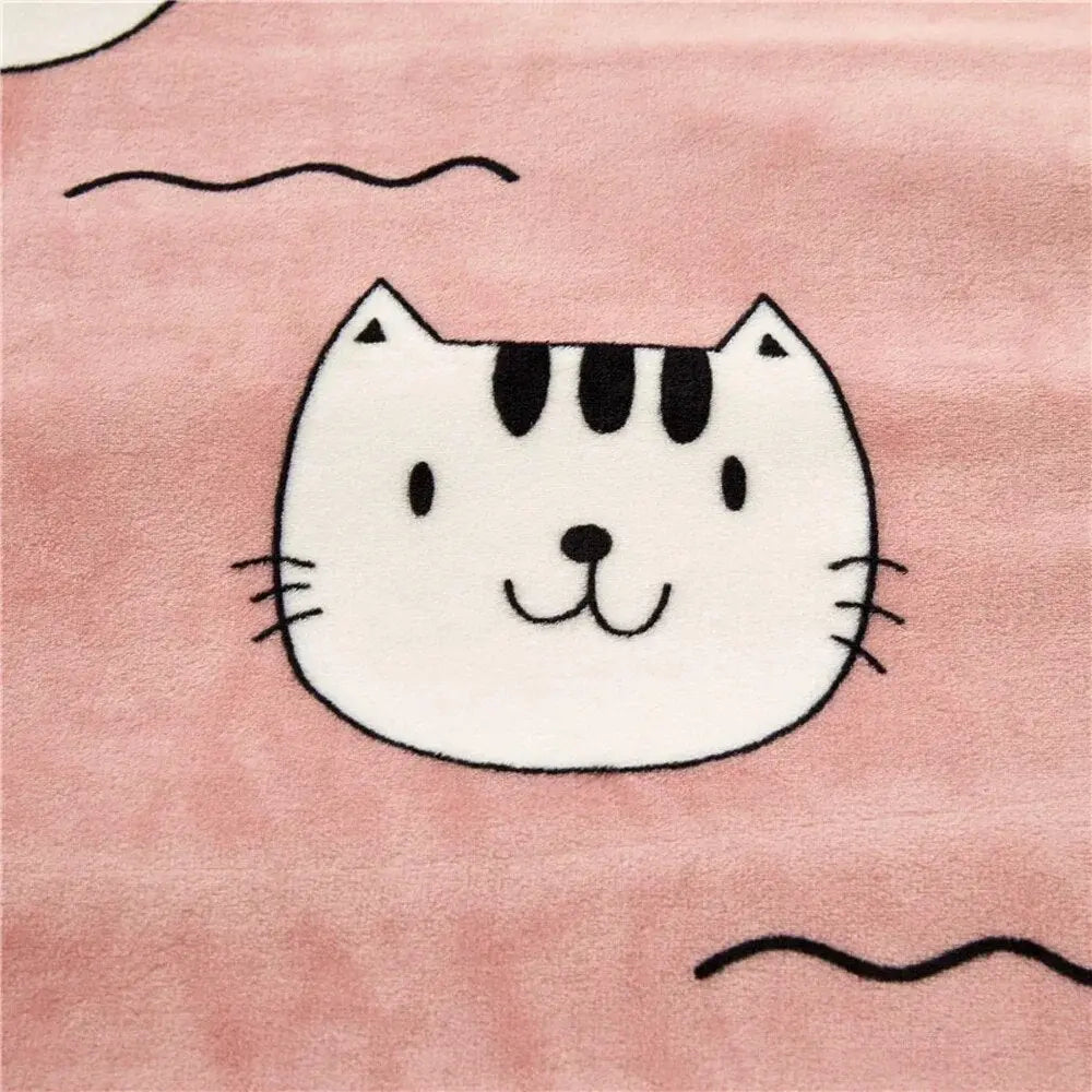 Cadeau Fan De Chat Plaid Rose Avec Tete De Chat Et Poisson Pour toi Mon chat