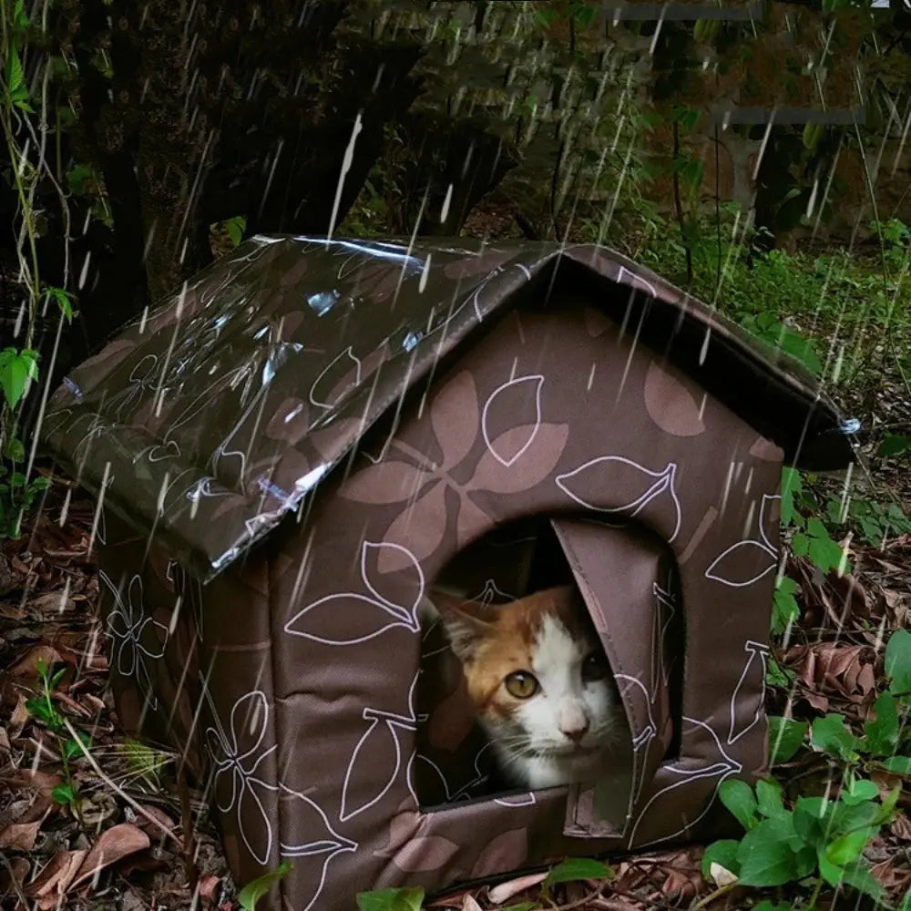 Cat House Waterproof Outdoor Winter Warm Pet Cat Cave Sleeping Beds Tent Home Foldable and Washable for Small Dog Puppy Supplies Pour toi Mon chat