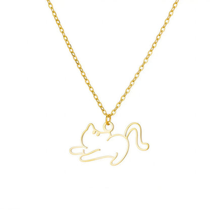 Collier pendentif chat creux pour femme Pour toi Mon chat