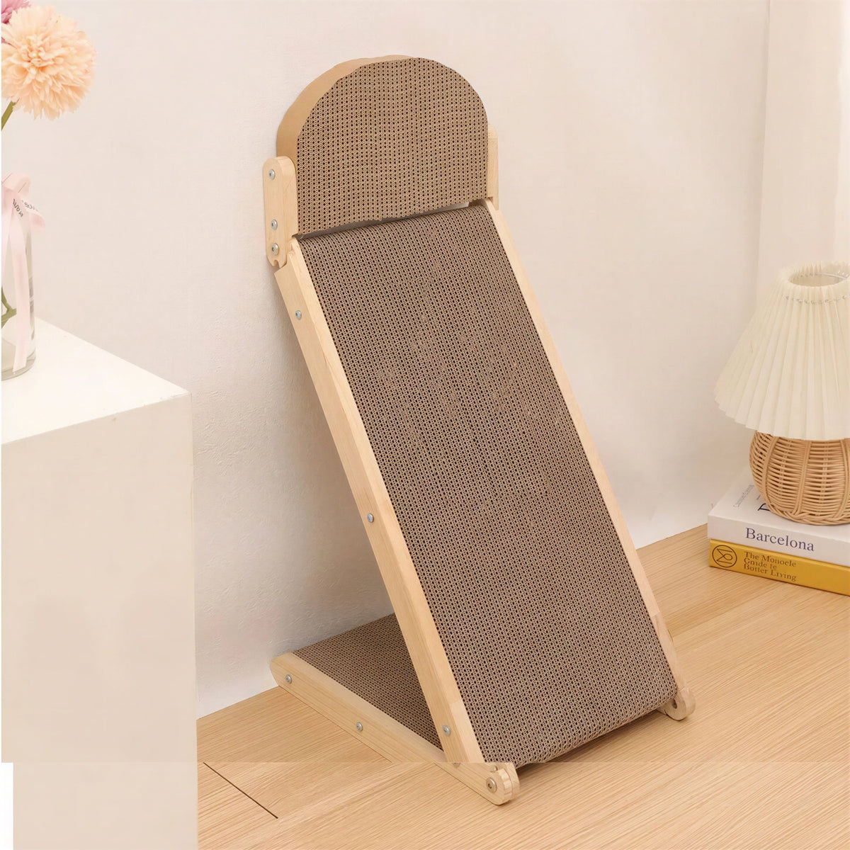 Planche à gratter verticale en bois massif pour chats Pour toi Mon chat