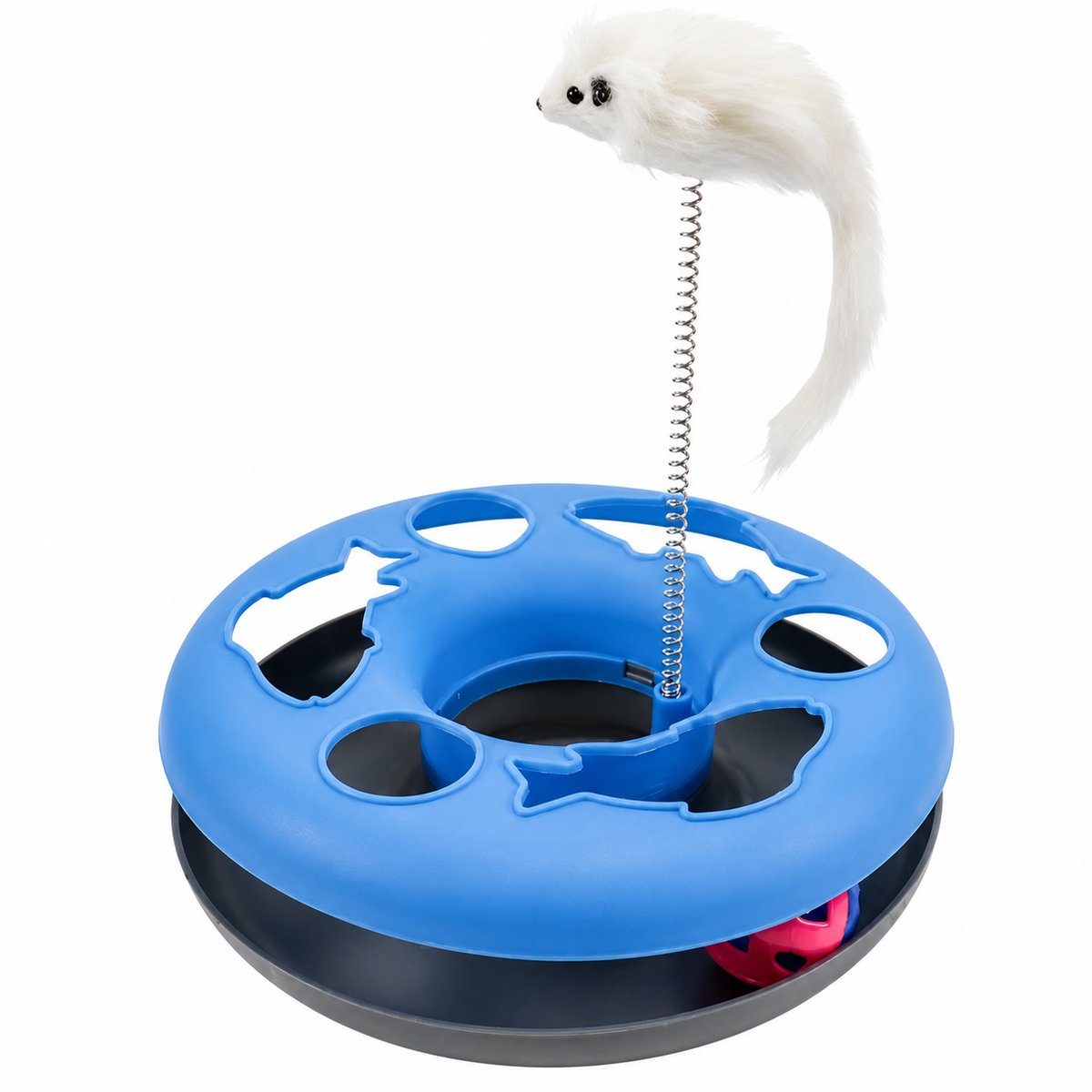 Jouet à balles et plumes : 2 jouets en 1 interactifs pour chat - Pilou-Pilou™ Pour toi Mon chat