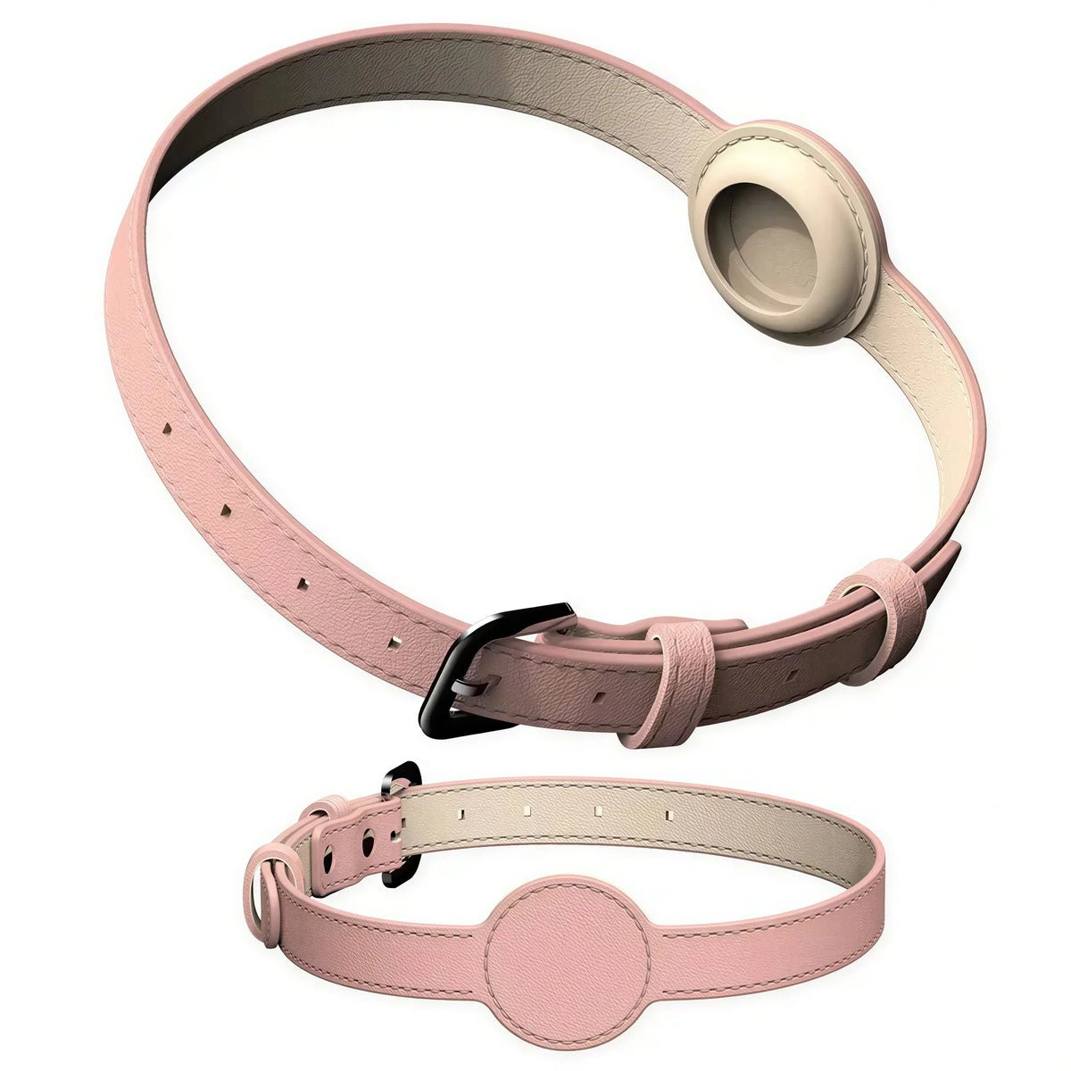 Collier Chat Anti Étranglement avec Emplacement pour Airtag en Silicone et Simili cuir Pour toi Mon chat