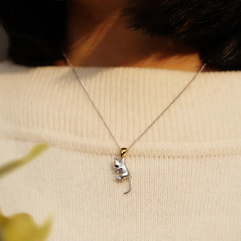 Collier avec pendentif de chat simple pour les femmes Pour toi Mon chat