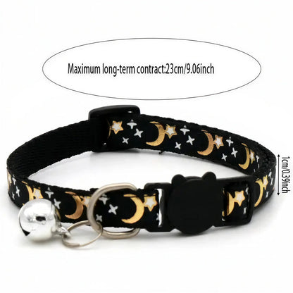 Collier pour Chat Lune Etoile avec Clochette Pour toi Mon chat