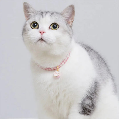 Collier réglable rose pour chat avec pendentif de patte de chat et cloche Pour toi Mon chat