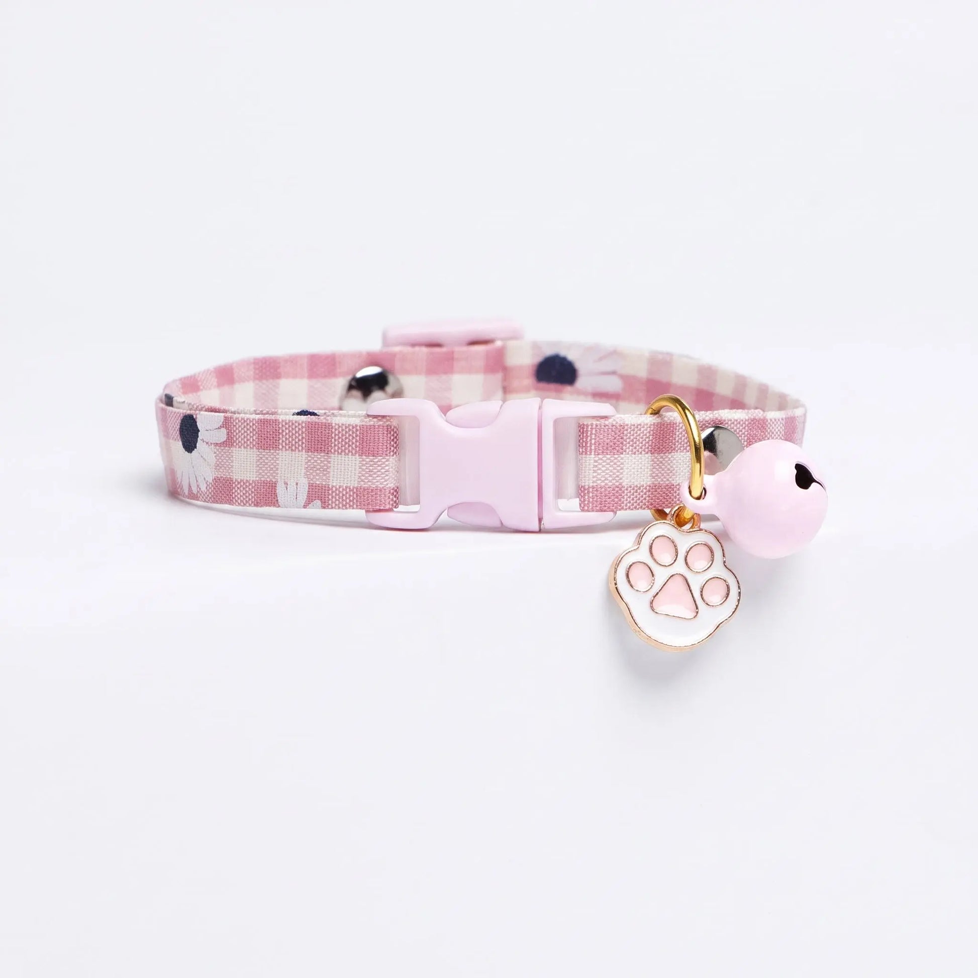 Collier réglable rose pour chat avec pendentif de patte de chat et cloche Pour toi Mon chat