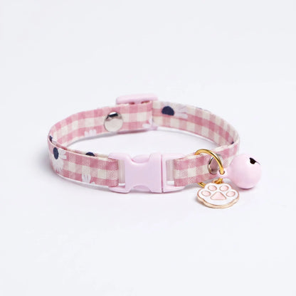 Collier réglable rose pour chat avec pendentif de patte de chat et cloche Pour toi Mon chat
