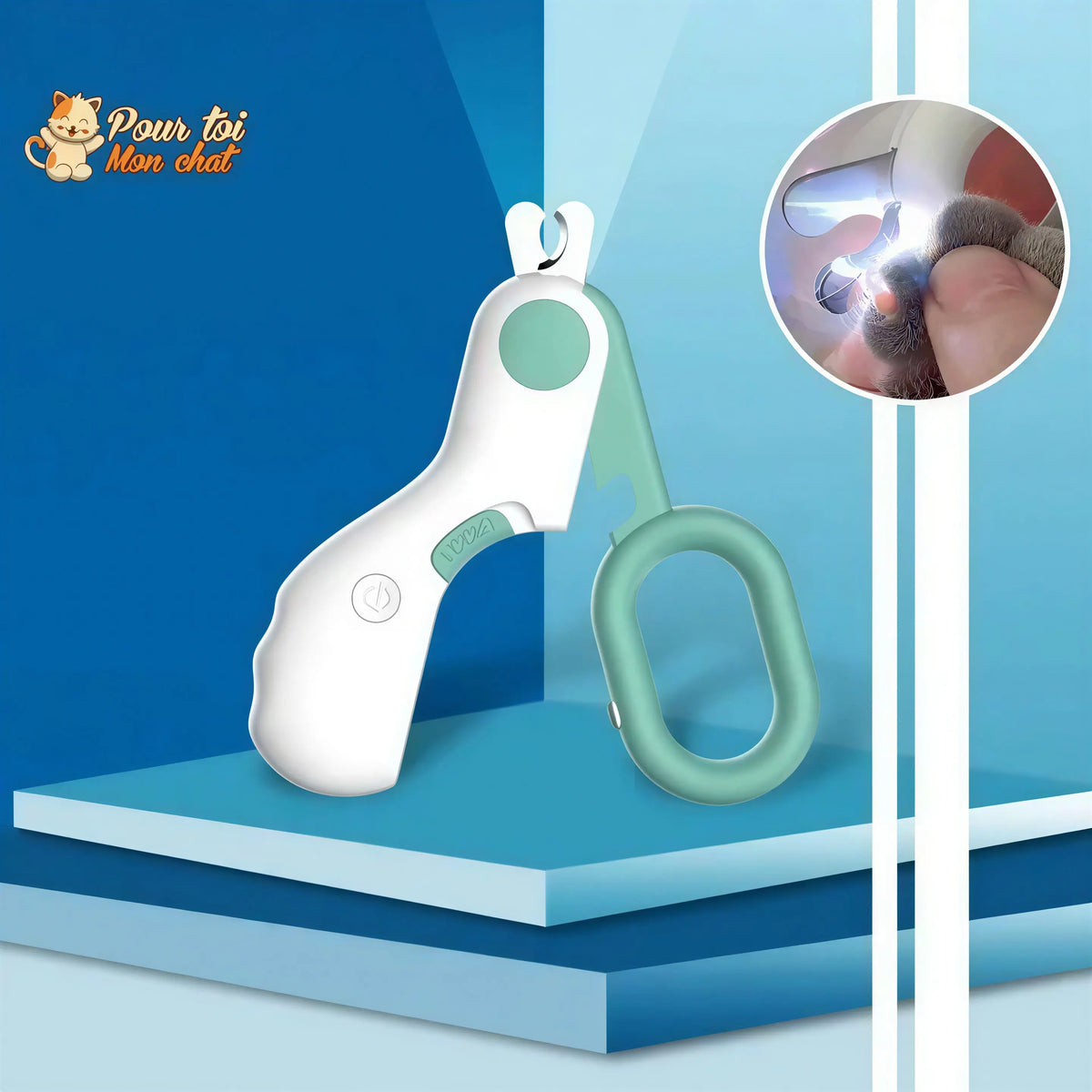 Coupe ongles sécurisé à LED - chat - chien - lapin - GriffouNet’™ Pour toi Mon chat