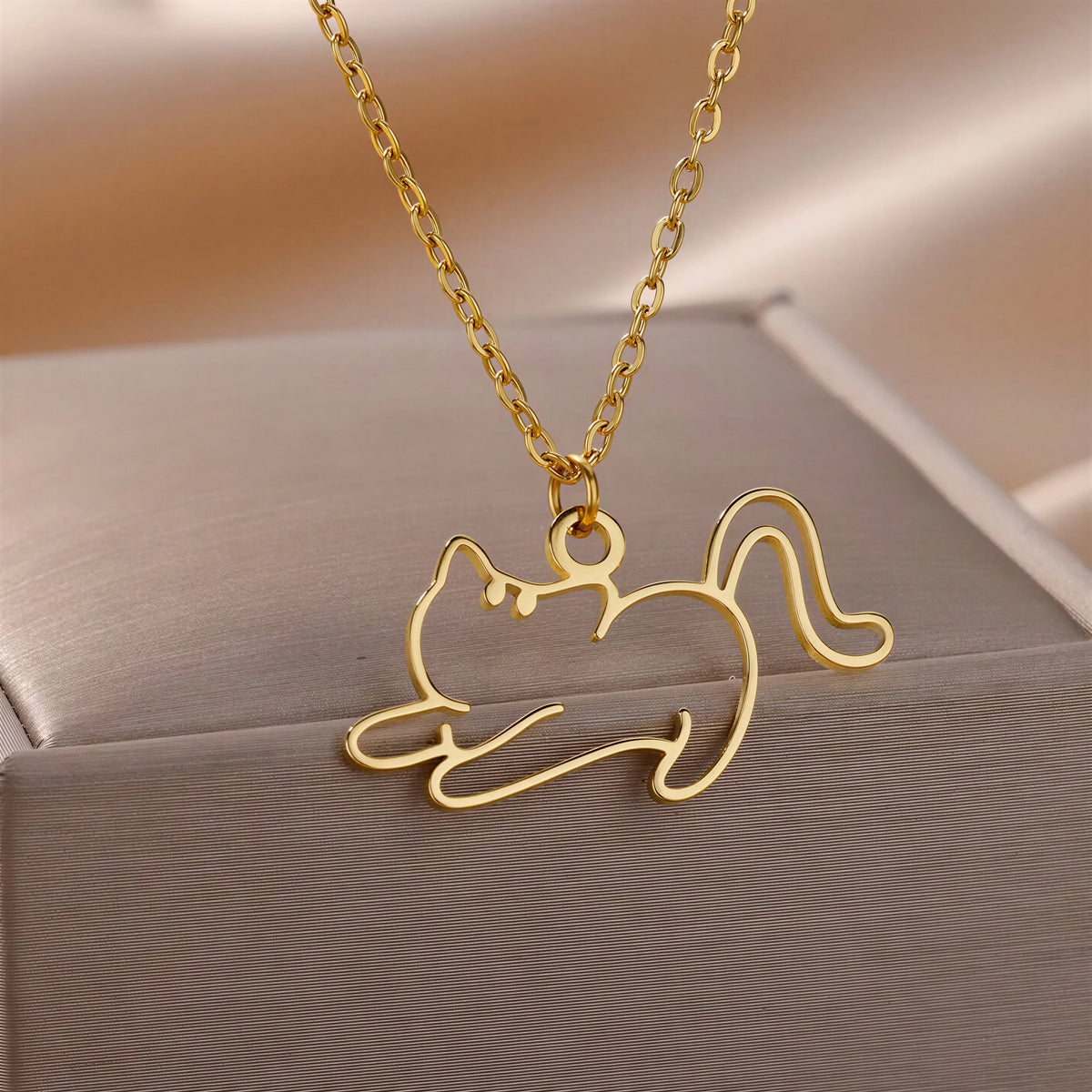 Collier pendentif chat creux pour femme Pour toi Mon chat