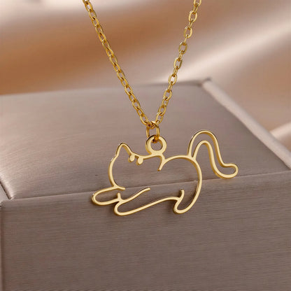 Collier pendentif chat creux pour femme Pour toi Mon chat