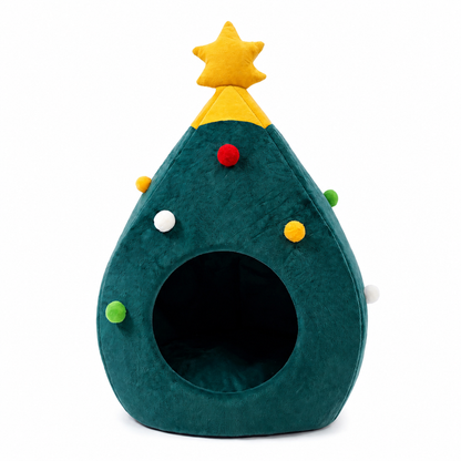 Noël - Niche, lit en forme de Sapin de Noël - MonBeauChatPin™ Pour toi Mon chat