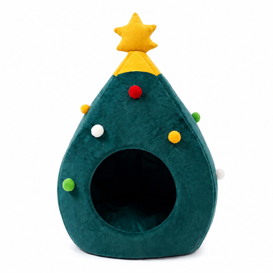 Noël - Niche, lit en forme de Sapin de Noël - MonBeauChatPin™ Pour toi Mon chat