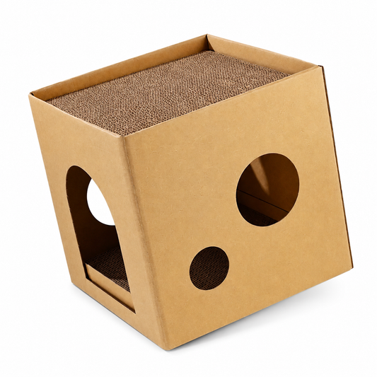 Maison en carton ondulé à gratter pour chat Pour toi Mon chat