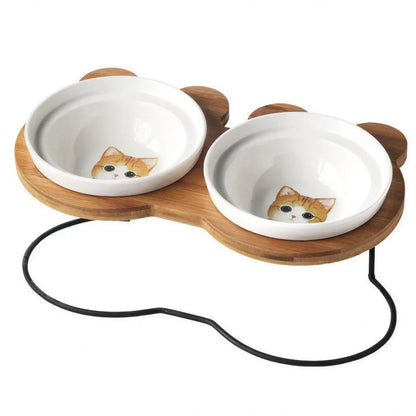 Bols d’alimentation et de boisson en céramique pour chats - MonChatBol™ Pour toi Mon chat