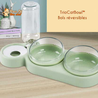 Distributeur de Croquettes et Eau pour Chat - TrioCatBowl™ Pour toi Mon chat