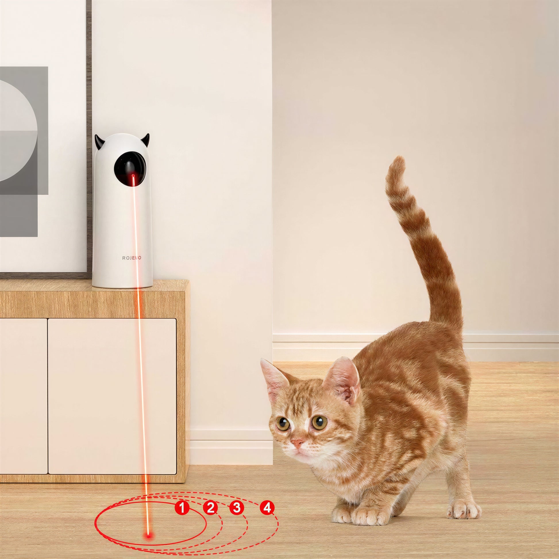 Jouet rotatif laser à LED infrarouge à trois modes pour chat - vue 4