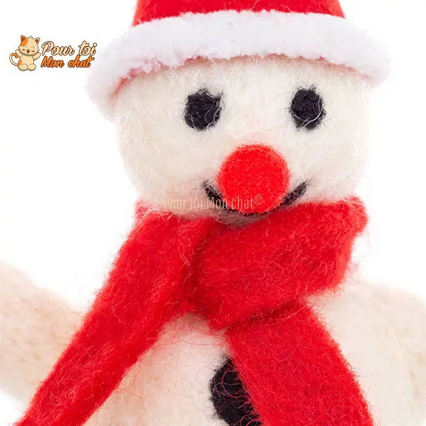 Noël Jouets, boule culbuto en feutre de laine, décors de Noël, Bonhomme de neige - Pour Chat - CulbutoNeigeChat™ Pour toi Mon chat