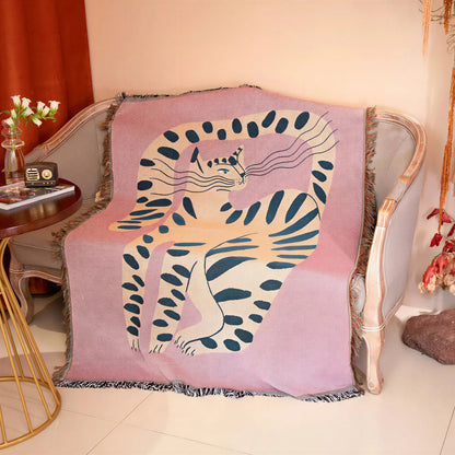 Cadeau Fan De Chat Plaid Rose Avec Chat Noir Et Blanc Pour toi Mon chat