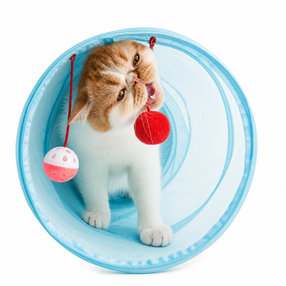 Tube de jeu pliable à deux trous pour chaton Pour toi Mon chat