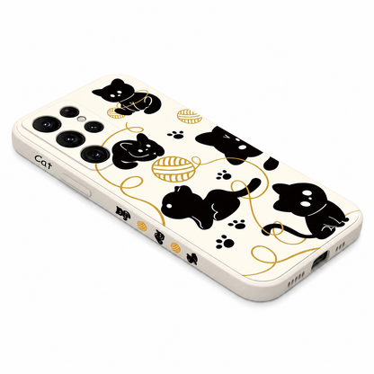 Coque de téléphone à enroulement avec design de chat pour Samsung Galaxy S23 Pour toi Mon chat