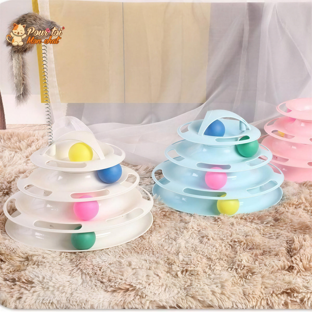 Jouet pour Chat avec Balles - Jeu2pistes™ Pour toi Mon chat