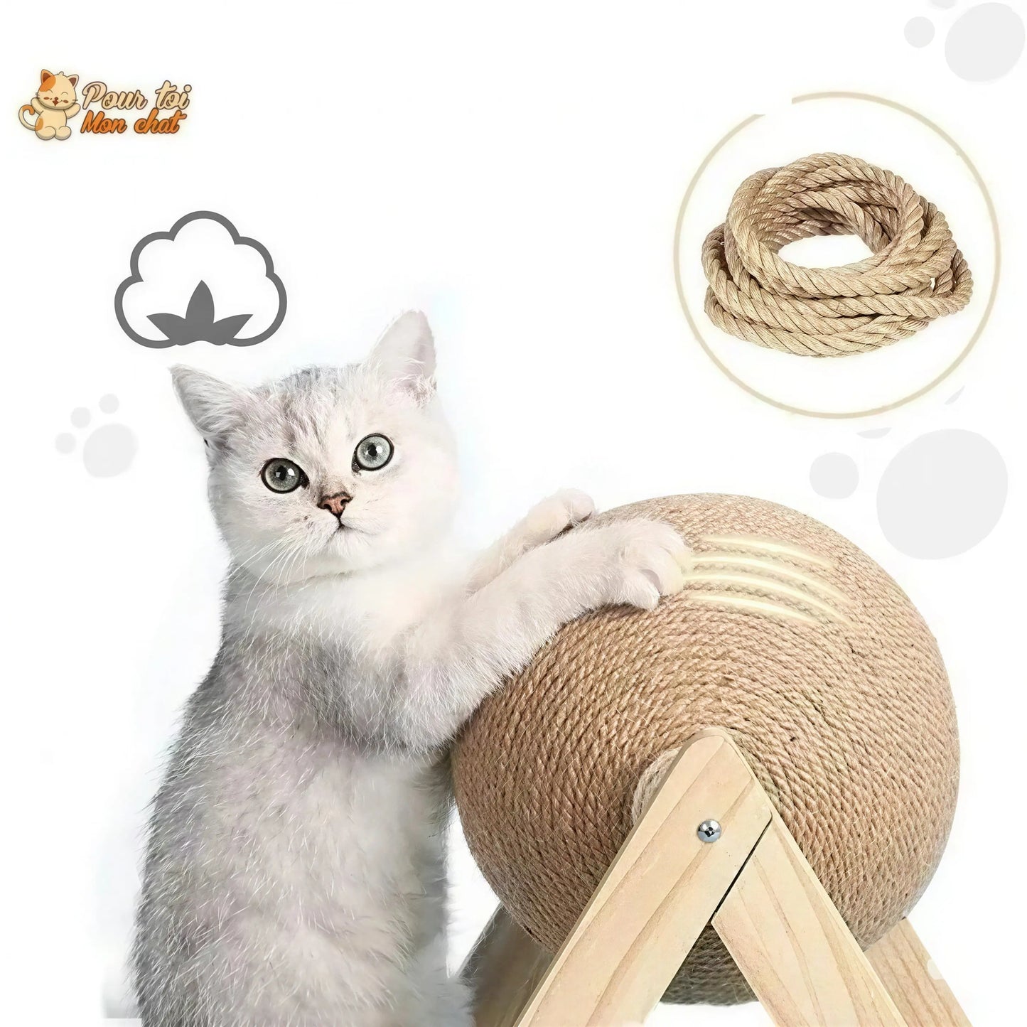 Griffoir brosse boule pour chat - Grif'Ball'Cat™ Pour toi Mon chat