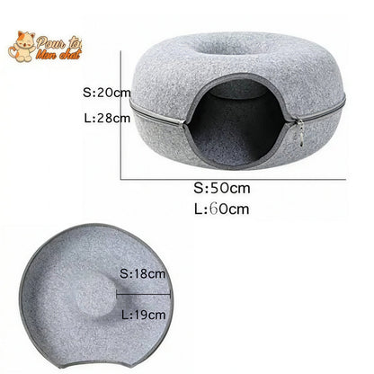 PANIER DE MAISON EN FEUTRE NATUREL POUR CHAT - DONUT4CAT™ Pour toi Mon chat