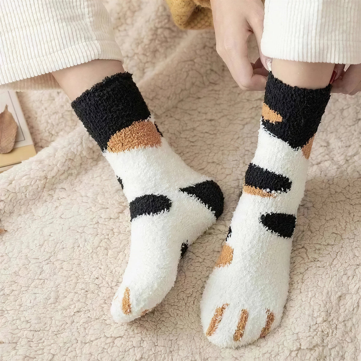 Cadeau Fan De Chat Chaussettes En Forme De Patte De Chat Douce - vue 6