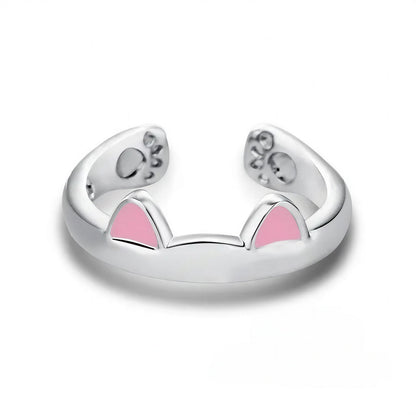 Bague Chat Ouverte en Forme d'Oreilles Pour toi Mon chat