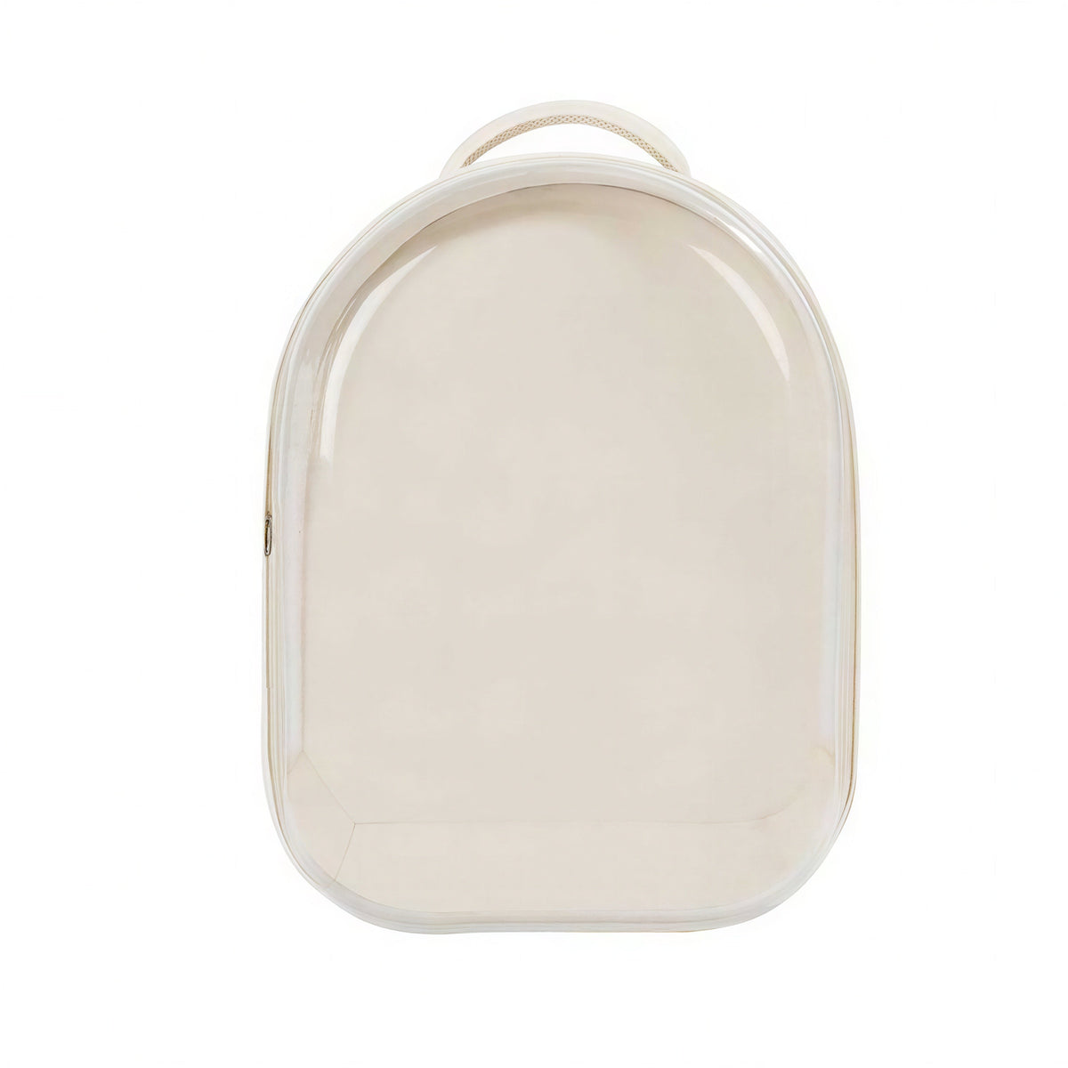 Sac à dos de transport pliable blanc en cuir avec un côté transparent pour chat Pour toi Mon chat