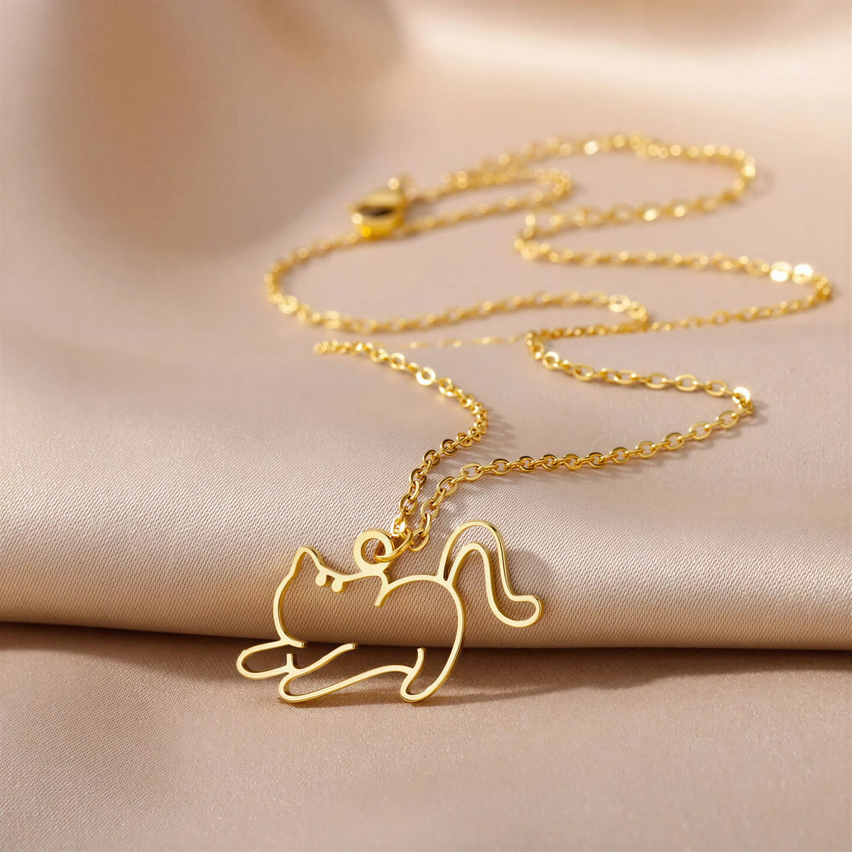Collier pendentif chat creux pour femme Pour toi Mon chat