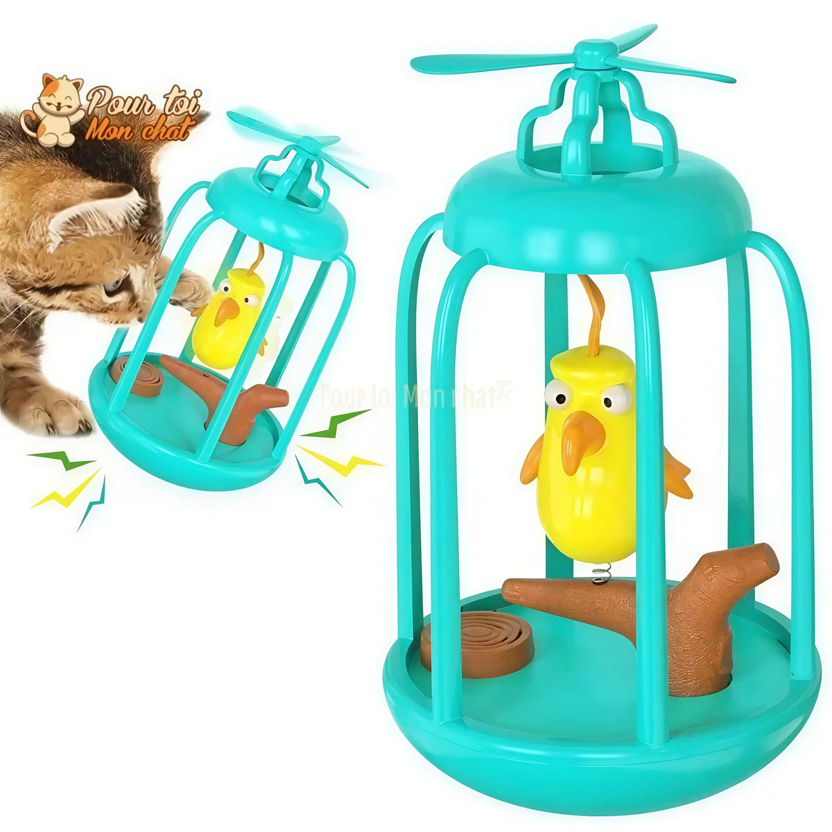 Cage à oiseau ludique pour chat - Titi&GrosMinet™ Pour toi Mon chat