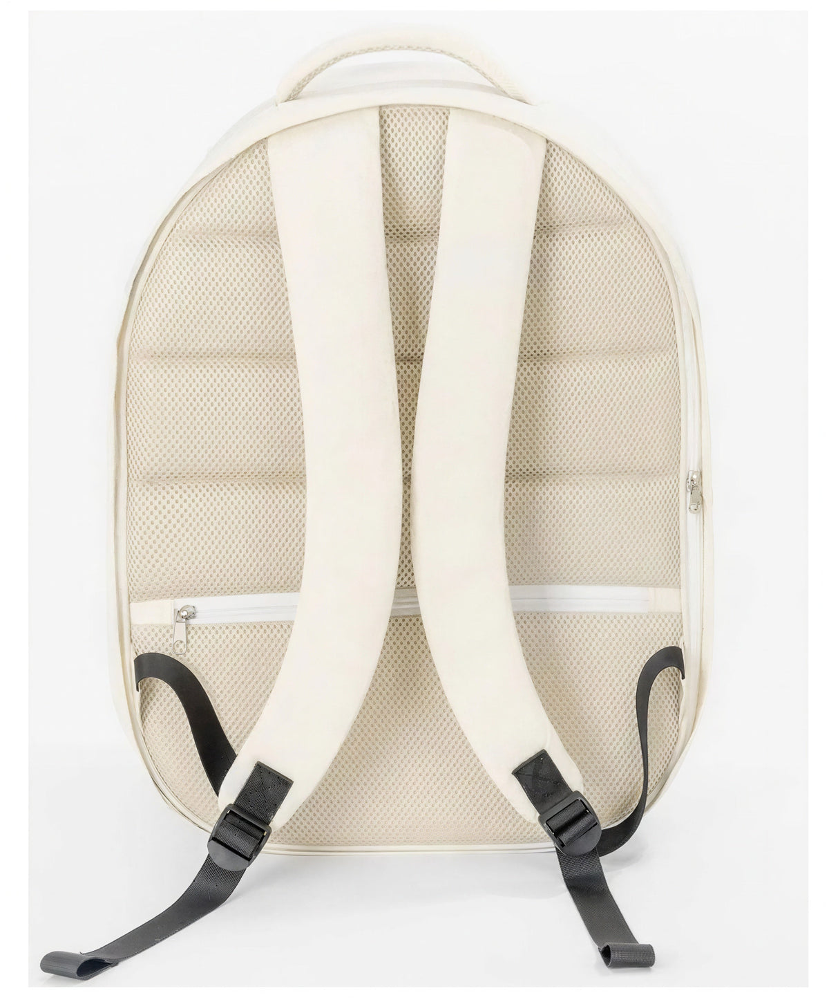 Sac à dos de transport pliable blanc en cuir avec un côté transparent pour chat Pour toi Mon chat