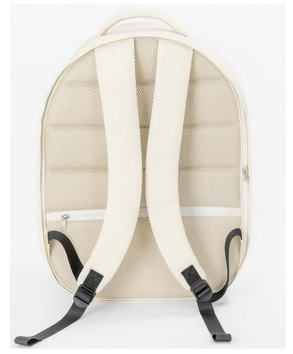 Sac à dos de transport pliable blanc en cuir avec un côté transparent pour chat Pour toi Mon chat