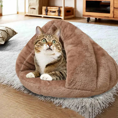 Lit Pour Chat En Forme De Triangle Matière Peluche Douce Pour toi Mon chat