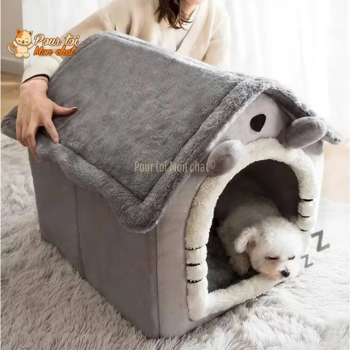 PETITE MAISON EN PELUCHE POUR CHAT – TOITpourCHAT™ Pour toi Mon chat